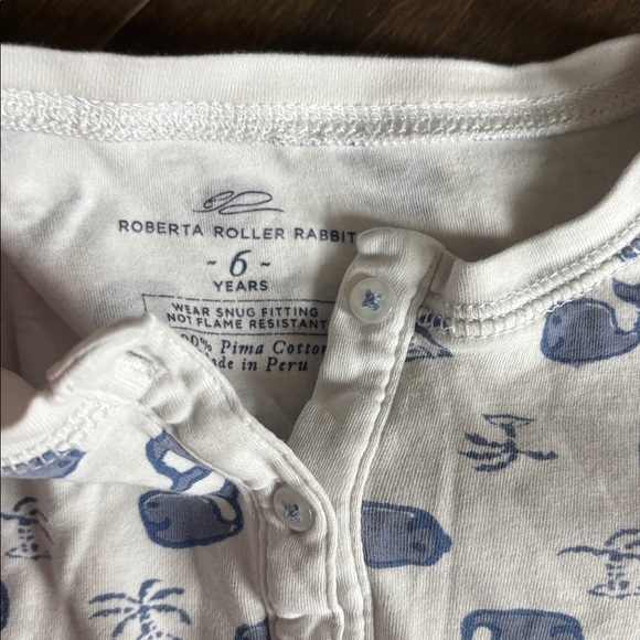 Roberta Roller Rabbit whale print pajamas 6 - Picture 3 of 8